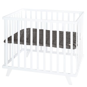 Laufgitter pentru copii roba 75 x 100 cm, alb, cu inaltime ajustabila, inclusiv protectie