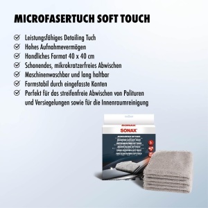 Laveta din microfibra SONAX Soft Touch, 3 bucati, cu absorbtie ridicata - Img 4