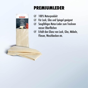 Laveta din piele naturala SONAX PremiumLeder, 59 x 38 cm, putere absorbanta mare - Img 4