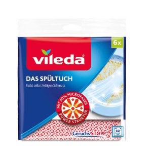 Laveta Vileda 34x34 cm, 6 bucati, super absorbanta, cu tehnologie anti-miros