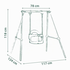 Leagan pentru bebelusi Smoby Life - Metalic, UV-resistant, cu 10 materiale reciclate - Img 5