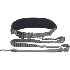Leash pentru caini TRIXIE cu Bauchgurt M-L, 1,20-1,50 m, 25 mm, grafitnegru