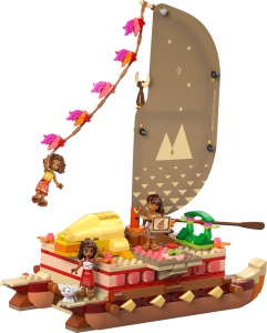 LEGO Disney Moana 2 Moanas Adventure Raft - Barca de jucarie cu panza textila punte detasabila foc de tabara si 3 minifigurine inclusiv Loto si Moni - - Img 4