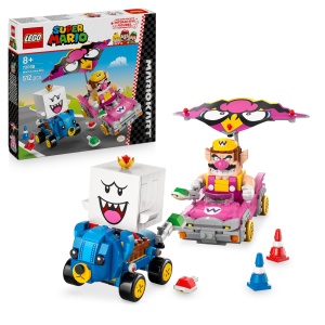 LEGO Super Mario Mario Kart Set 72038 Wario si Konig Buu Huu cu 2 Masini Interactive
