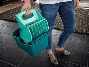 Leifheit Profi Presa de servetel compacta cu maner, galeata de curatare de 8 litri prietenoasa cu spatele pentru strangerea mopului fara mainile ude, presa pentru mopuri de podea ca si cum ar fi cu mana - Img 4