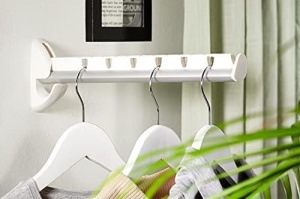 Leifheit Wandkleiderhalter Airette 31 cm Suport pentru 7 umerase Pliabil si Rezistent la Intemperii - Img 3