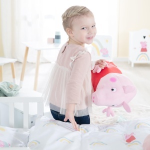 Lenjerie de pat copii roba Peppa Pig 100x135 cm bumbac albroz - Img 5