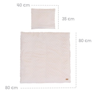 Lenjerie pentru patut copii Roba Frosty Almond 80x80 cm 2 piese bumbac organic certificare GOTS crem - Img 9
