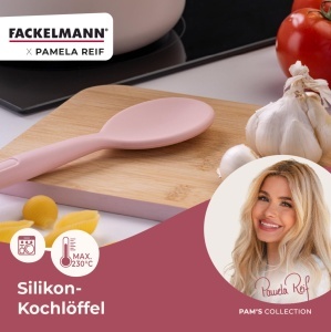 Lingura de gatit Fackelmann x Pamela Reif, Silikon Platina, Pastel Rosa, Hitzebestandig 230 C - Img 2