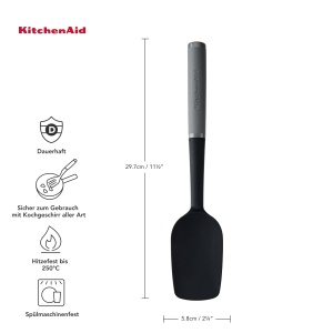 Lingura spatula KitchenAid Softgrip rezistenta la caldura Gri antracit - Img 5