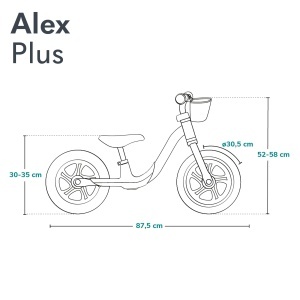 Lionelo Alex Plus Bicicleta Fara Pedale Copii 3 Ani EVA Roti 305 cm - Img 8