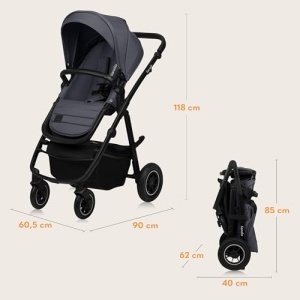 Lionelo Amber Plus 3-in-1 Carucior Multifunctional cu Babywanne si Scaun Auto - Img 13