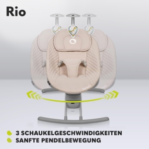 Lionelo RIO Salop electric pentru copii mici de pana la 9 kg Spatar reglabil, 3 viteze de cantarire, perne Curele de sezut Melodii si sunete ale naturii Greutate redusa 3,5 kg - Img 8