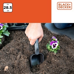Lopata de gradina BLACKDECKER 285 cm Forma rotunda Negru - Img 5
