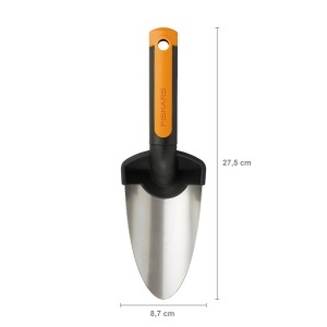 Lopatica de gradina Fiskars Premium, 28 cm, otel inoxidabil, negruoranj - Img 2