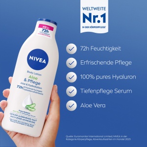 Lotiune pentru corp NIVEA Aloe Pflege, 400 ml, cu Hyaluron si Aloe Vera - Img 2