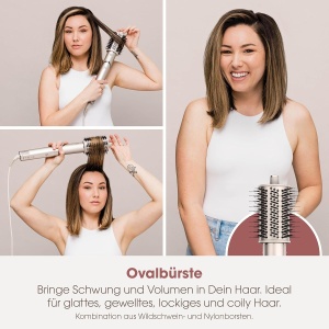 Luftstyler si Haartrockner Shark FlexStyle HD426SLEU, 3 in 1, 1000W, Champagner - Img 8