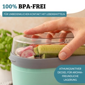 Lunchbox Maxi Westmark Cutie pentru pranz cu 3 compartimente, 760 ml, mint-verde - Img 6
