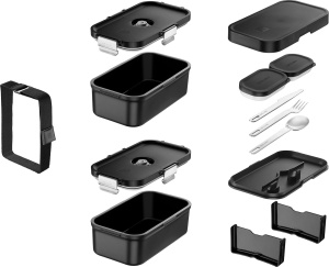 Lunchbox Modular ZWILLING FRESH SAVE, 2 x 800 ml, Bruchsicher, Negru - Img 3