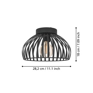 Lustra metalica EGLO Mogano 3, design minimalist, negru, diametru 28 cm - Img 4