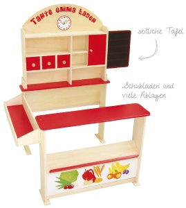 Magazin de jucarii Roba Tante Emma, cu accesorii, din lemn, 113x103x75 cm - Img 2