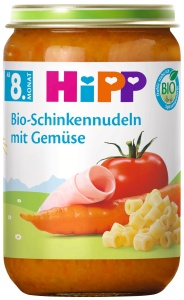 Mancare pentru bebelusi HiPP Bio - Paste cu sunca si legume, 6 x 220g, fara sare