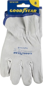 Manusi de lucru Goodyear din piele naturala, marimea 8, culoare alba - Img 3