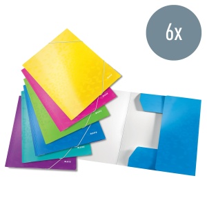Mape Documente Leitz WOW, 6 bucati, pentru 150 A4, elastice, multicolore - Img 2