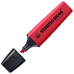 Marker STABILO BOSS ORIGINAL REALRED, rosu, cu tehnologie anti-uscare, 2-5 mm - Img 4
