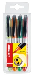 Marker Text STABILO Navigator, 2 strichstangi, 5 culori, design slim