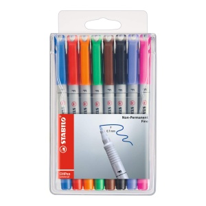 Marker universal STABILO OHPen, set 8 culori, 0.7 mm, rezistent la apa