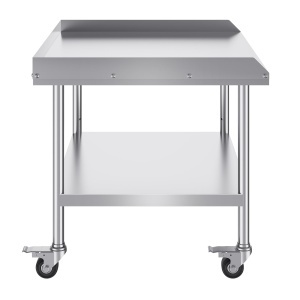 Masa de lucru VEVOR din inox, 76 x 91 x 76 cm, cu 4 roti si protectie stropi - Img 9