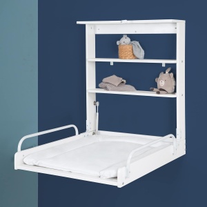 Masa de schimbat pentru bebelusi Roba Wandwickelregal, alba, cu suport si dimensiuni 79x63x19 cm - Img 4