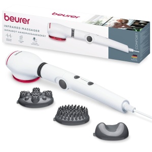 Masaj cu vibratii Beurer MG 44, 2-in-1, cu Infrarosu, 3 capete de masaj