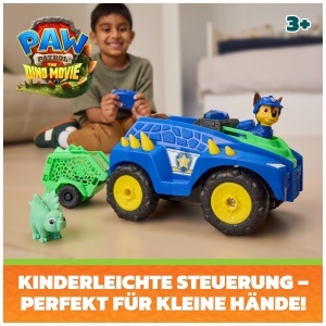 Masina cu telecomanda PAW Patrol Dino, vehicul Chase, cu figurine Stegosaurus, 20 cm - Img 2