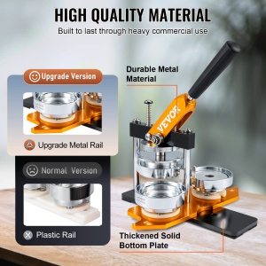 Masina de butoane VEVOR 75mm (3 inch) Badge Punch Press Kit, Masina de facut butoane pentru cadouri DIY pentru copii, Insigna de fabricare a butoanelor cu 500 de buc. Piese de buton si taietor de cerc si carte de vraji - Img 5