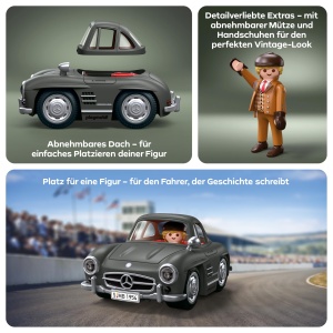 Masina de colectie PLAYMOBIL Mercedes-Benz 300 SL, design elegant, figurina inclusa - Img 4
