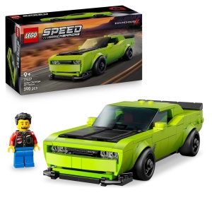 Masina de Constructie LEGO Speed Champions Dodge Challenger SRT Hellcat - 390 piese, 4 cm inaltime - Img 1