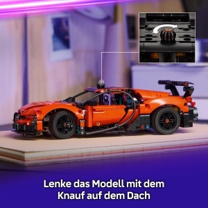 Masina de construit LEGO Technic Bugatti Chiron Pur Sport - 771 piese, cu motor W16 si usi mobile - Img 3