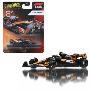 Masina de curse Hot Wheels McLaren Oscar Piastri 81, 164, metal, cu suport expunere