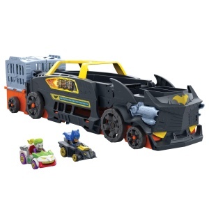 Masina de curse Hot Wheels RacerVerse Bat-Truck, 3 piste, 2 masini incluse