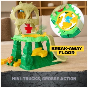 Masina de curse Monster Jam Mini Crash n Crumble Jungle, detalii autentice, roti functionale - Img 7