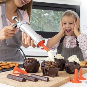 Masina de facut biscuiti InnovaGoods 2-in-1, design ergonomic, culoare rosie - Img 8
