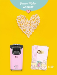 Masina de facut popcorn Bestron APC200P, 10 pungi, tehnologie aer cald, culoare rosa - Img 3