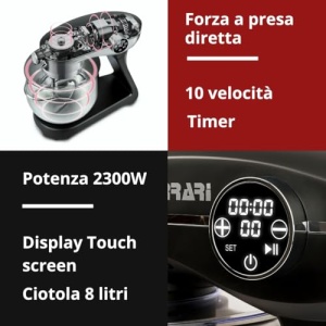 Masina de framantat G3 Ferrari G20137, 1800 W, bol 8 L, 10 viteze, display touchscreen - Img 3