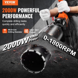 Masina de gaurit cu diamant VEVOR Z1Z-CF-9135, 2000 W, 2-16 cm, cu suport - Img 2