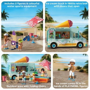 Masina de inghetata PLAYMOBIL 71904 cu Surfshop, 2 figurine, accesorii plaja - Img 4