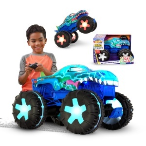 Masina de jucarie Hot Wheels Monster Trucks Mega-Wrex Alive 115 cu telecomanda, 3 moduri de joaca