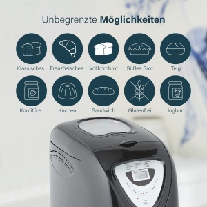 Masina de paine Princess 152009, 600 W, capacitate 680-900 g, neagra - Img 5