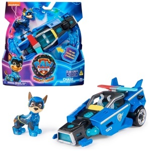 Masina de politie PAW Patrol Chase cu figurina, 17 cm, efecte de lumina si sunet